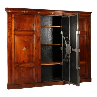 Safe Cabinet in Walnut, Iron and Steel, Milano, 1876 For Sale