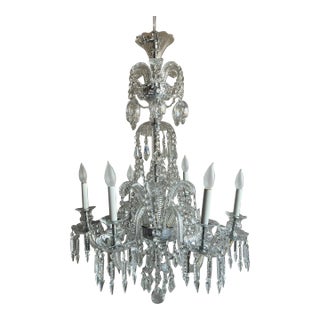 Mid 20th Century Czechoslovakia Bohemian Crystal Chandelier With Feathers and Bells For Sale