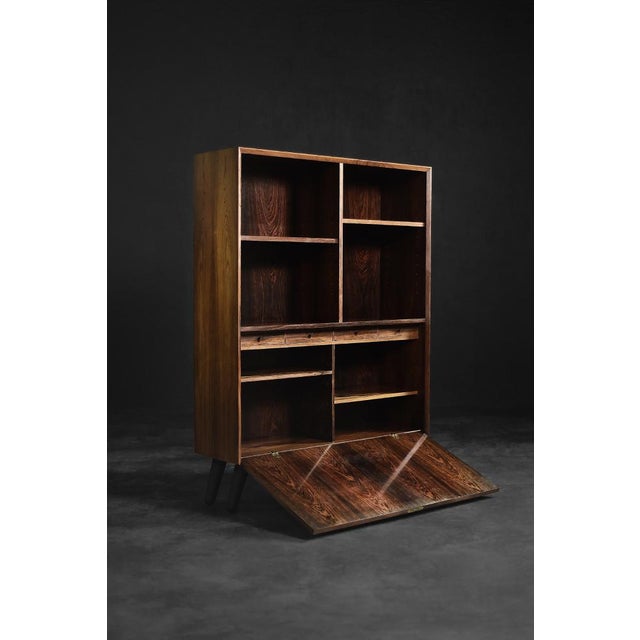 Danish Modern Rosewood Bookcase with Bar by Erik Brouer for Brouer Møbelfabrik, 1960s For Sale - Image 14 of 18