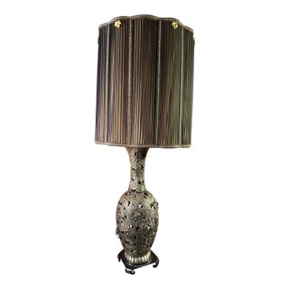 Mid 20th Century Silver Metal Table Lamp For Sale