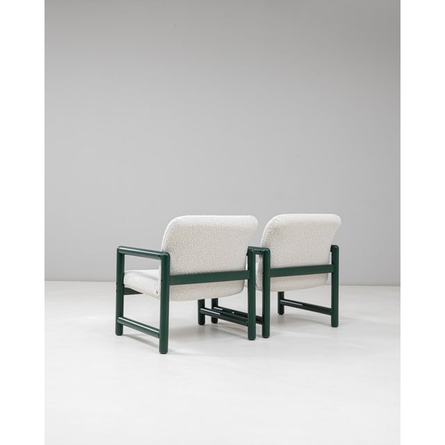 Mid 20th Century 20th Century Czech Lounge Chairs With Green Tubular Frames - A Pair For Sale - Image 5 of 18