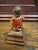 18th Century 18th Century Polychromed Wooden Santos Sculpture- Christ Child Holding a Sparrow- On Stand For Sale - Image 5 of 10