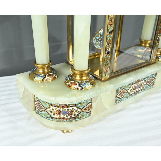 Napoleon III Clock with Columns in Onyx and Enamels, 19th Century For Sale - Image 18 of 18