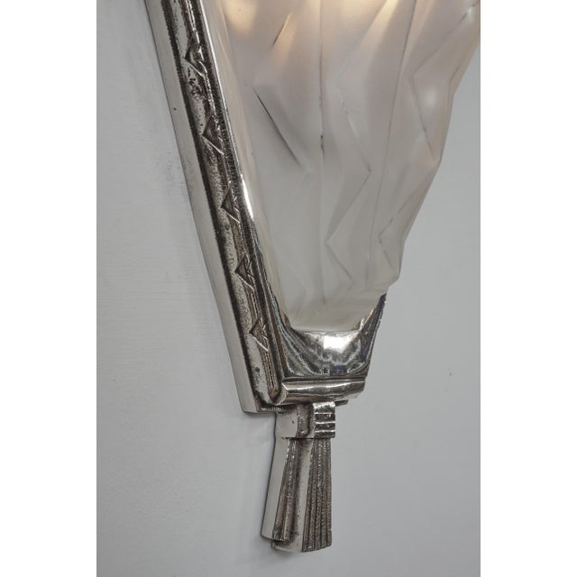 French Art Deco Wall Sconces by Degue 1930 France - A Pair For Sale - Image 9 of 13