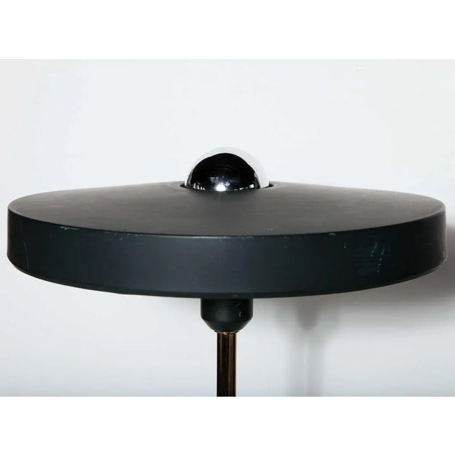 Mid-Century Modern Larger Louis Kalff for Philips Forest Green & Brass Timor Lamp For Sale - Image 3 of 7