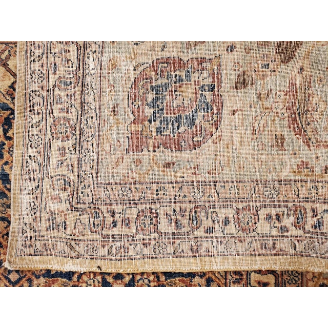 Ivory Antique Tabriz Persian Earth Tone & Ivory Rug For Sale - Image 8 of 12