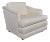 Mid-Century Modern Off White Tone on Tone Stripe Lounge Chair on Rolling Casters For Sale