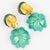 2000 - 2009 Francoise Montague Earrings Turquoise Green Flowers For Sale - Image 5 of 6