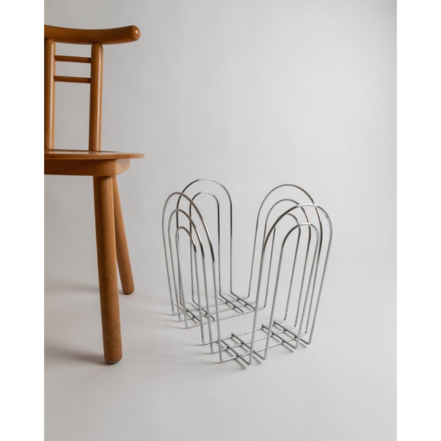 Space Age Chrome-Plated Metal Basket, 1980s For Sale - Image 6 of 11