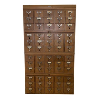 Vintage Remington Rand 60-Drawer Modular Library Card Catalog Cabinet For Sale
