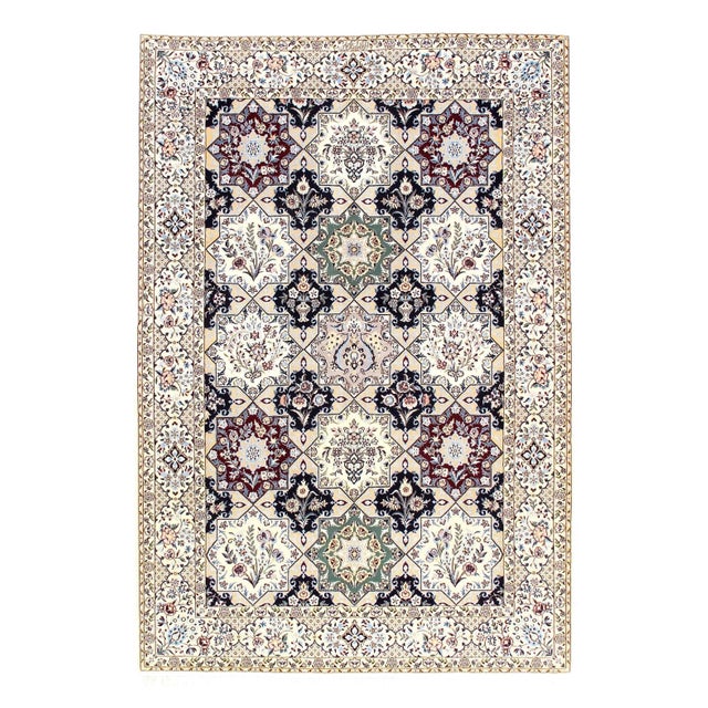 Textile 2020s Multi Color Fine Hand Knotted Persian Silk & Wool Nain For Sale - Image 7 of 7