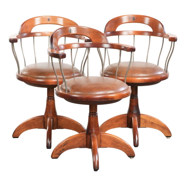 Vintage Swivel Schuitema Chairs with Cowhide Leather Seat, Set of 3 For Sale