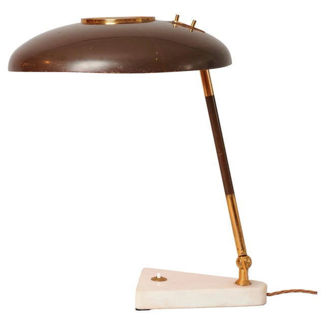 Brown Table Light attributed to Oscar Torlasco, 1950s For Sale - Image 8 of 8