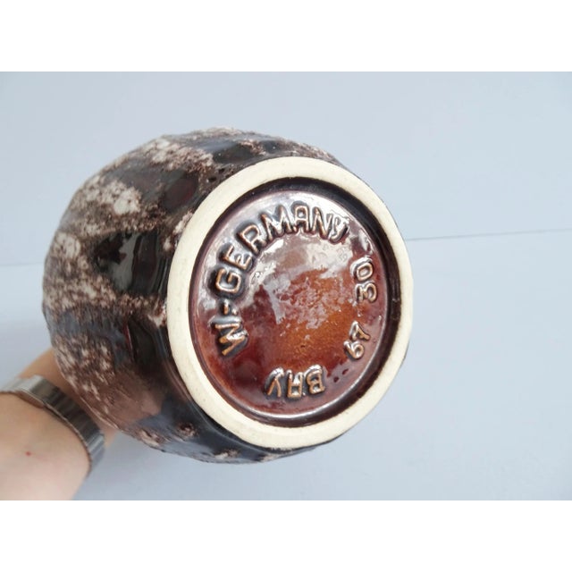 Brown Fat Lava Glaze Vase with Handles from Bay Keramik, 1970s For Sale - Image 6 of 11