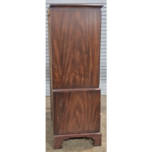 Late 20th Century Henkel Harris Solid Mahogany Chifforobe Armoire Tv High Chest For Sale - Image 9 of 11
