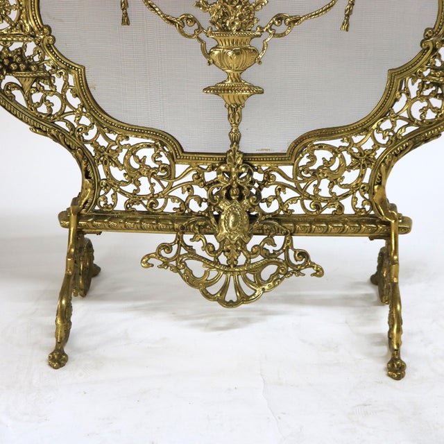 Antique Italian Rococo Gilt Bronze Panier De Fleurs Fireplace Screen ...