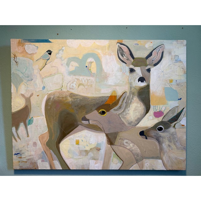 “The Best Neighbors” Original Deer Painting by LWren Walraven For Sale - Image 9 of 12