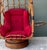 Wood Vintage Bent Rattan Swivel Lounge Chair With Flip Down Side Tables For Sale - Image 7 of 12