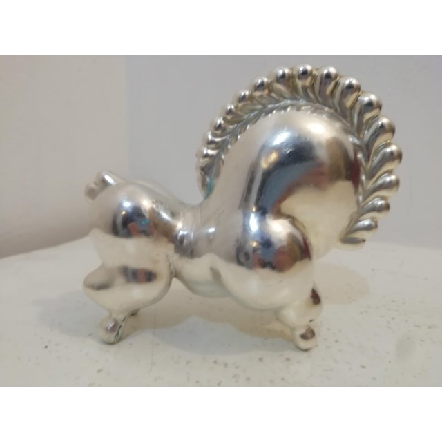 Beautiful nickel-plated/silver-plated bronze sculpture designed by Russell Wright and produced by Russell Wright Inc. It...