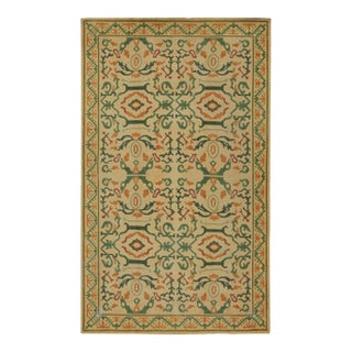 Vintage Spanish Rug in Gold, With Geometric Patterns, From Rug & Kilim For Sale