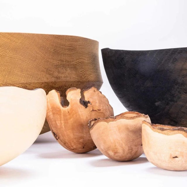 Wood Large Oak Hand Turned Bowl from Tyler & Tara For Sale - Image 7 of 9