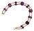 1940's 14k Rose Gold Faceted and Cabochon Fine Amethyst Link Bracelet For Sale