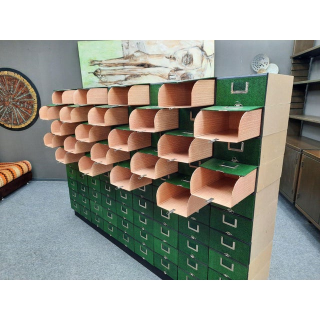 Paper Mid-Century Modern Highboard with File Boxes, 1950s, Set of 91 For Sale - Image 7 of 16