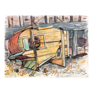 1990s Josie Capstick Industrial Oil Pastel
