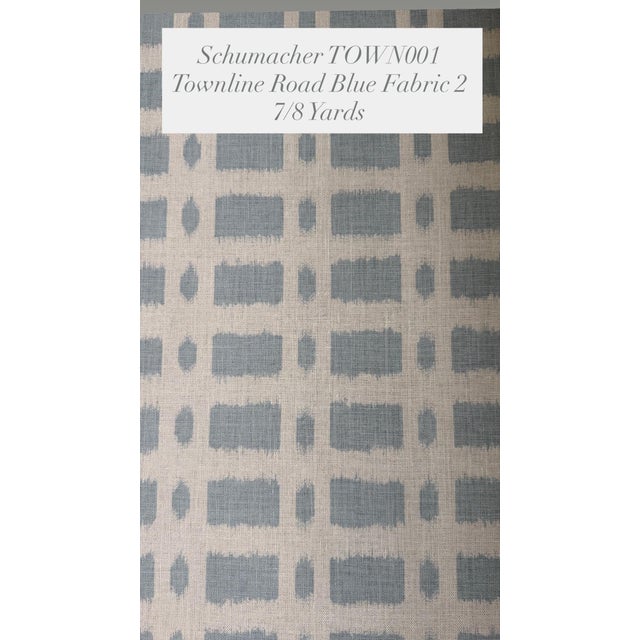 2020s Schumacher Town001 Townline Road Blue Fabric 2 7/8 Yards For Sale - Image 5 of 5