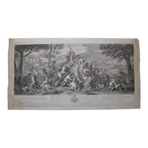 Antique Benoît Audran "True Value Is Always Invincible" After Charles Le Brun Etching