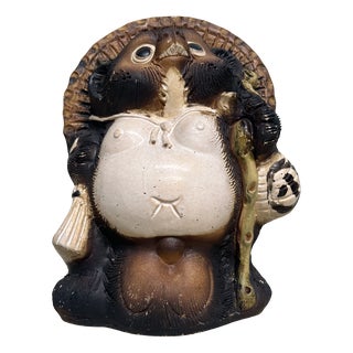 Vintage Ceramic Tanuki Figurine Shigaraki, 1970s For Sale