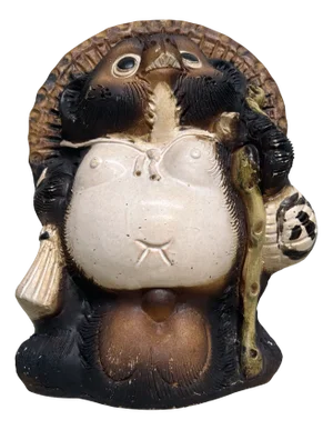 Vintage Ceramic Tanuki Figurine Shigaraki, 1970s