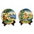 A fine and early pair of antique Italian Cantagalli maiolica (majolica) hand-painted Istoriato plates, Florence, Italy,...
