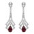 Art Deco Style Garnet and Colorless Topaz Drop Earrings Silver, Gold, A Pair For Sale