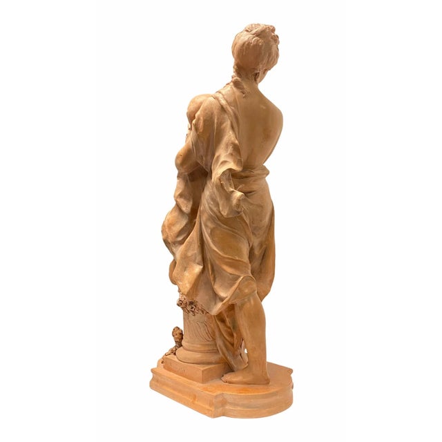 Terra Cotta Mother and Child Terracotta Sculpture Signed Rougelet For Sale - Image 8 of 12