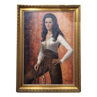 José Luis Benito Rementeria, Portrait of Doña Teresa Molero, 1973, Oil on Canvas For Sale