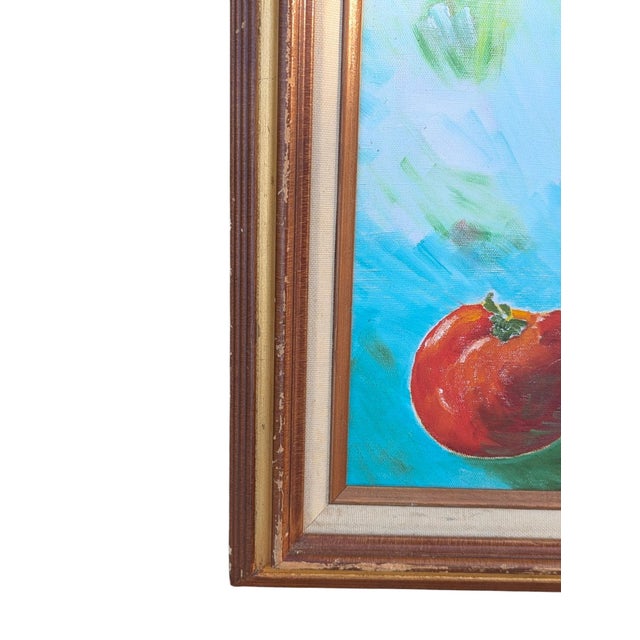Wood Vintage Still Life Vegetable Painting Framed For Sale - Image 7 of 13