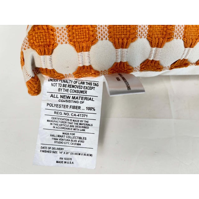 Mid-Century Modern Tangerine Geometric Decorative Throw Pillow, USA Made For Sale - Image 3 of 8