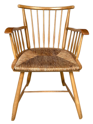 WKS 7 Armchair with Wickerwork Seat by Arno Lambrecht for Wk Möbel, Germany, 1950s