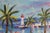 Yvon Grac, The Cros Dei Pin Beach at St. Jean Cap Ferrat, 1990s, Oil Painting on Canvas, Framed For Sale - Image 8 of 18