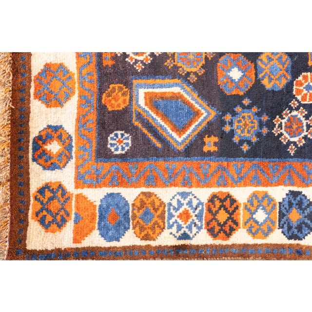 Antique Hand-Knotted Persian Qashqai Rug 4'9" X 8'2" For Sale - Image 10 of 15