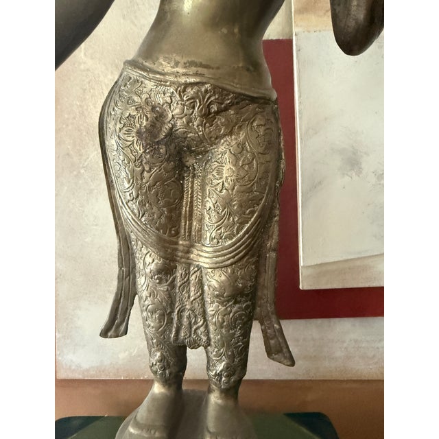 Large Brass Shiva Statue 30” Hindu Deity Sculpture For Sale - Image 10 of 12