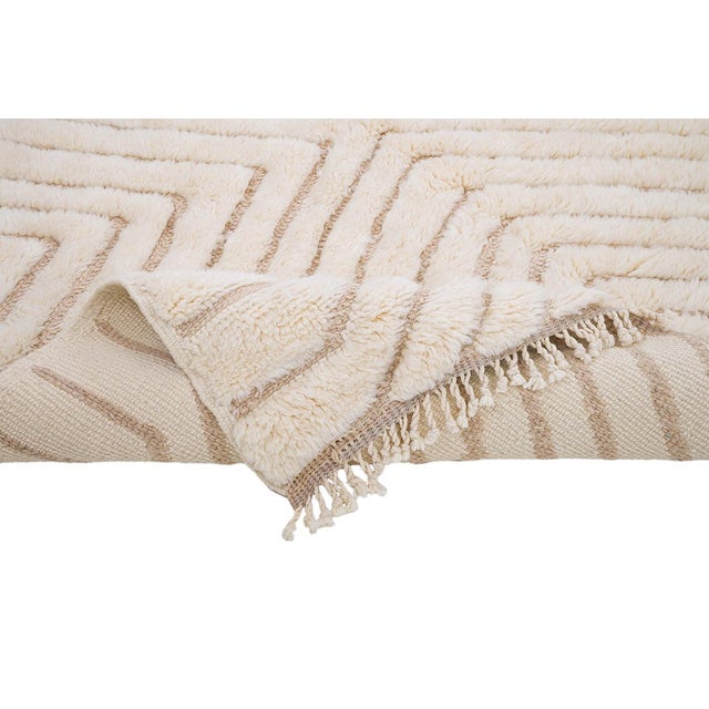 Ivory Hand-Knotted Wool Premium Rug by Azele Studio For Sale - Image 8 of 14