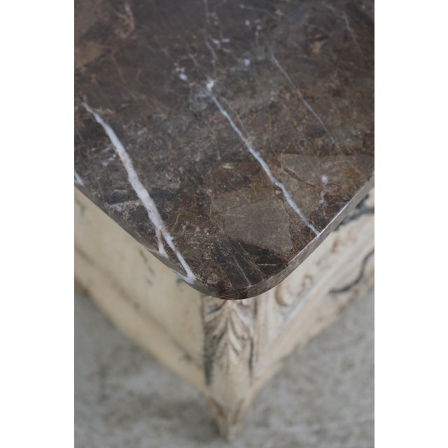 White Pair of Councill Craftsman Marble Top French Painted Chests For Sale - Image 8 of 18