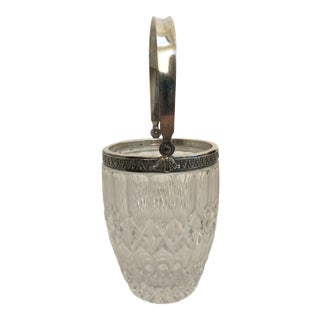 Sterling Silver & Crystal Ice Bucket For Sale
