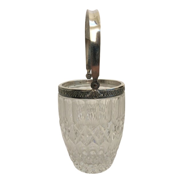 Sterling Silver & Crystal Ice Bucket For Sale