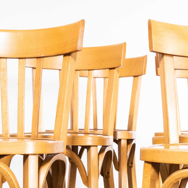 1950s Bentwood Tri Back Dining Chairs from Baumann, 1950s, Set of 4 For Sale - Image 5 of 12