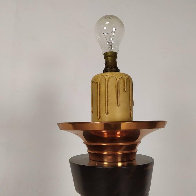 Tan Floor Lamp by Charles Dudouyt, 1940s For Sale - Image 8 of 15