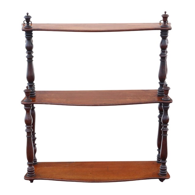 Antique Mahogany Wall Bookcase, 1800s For Sale
