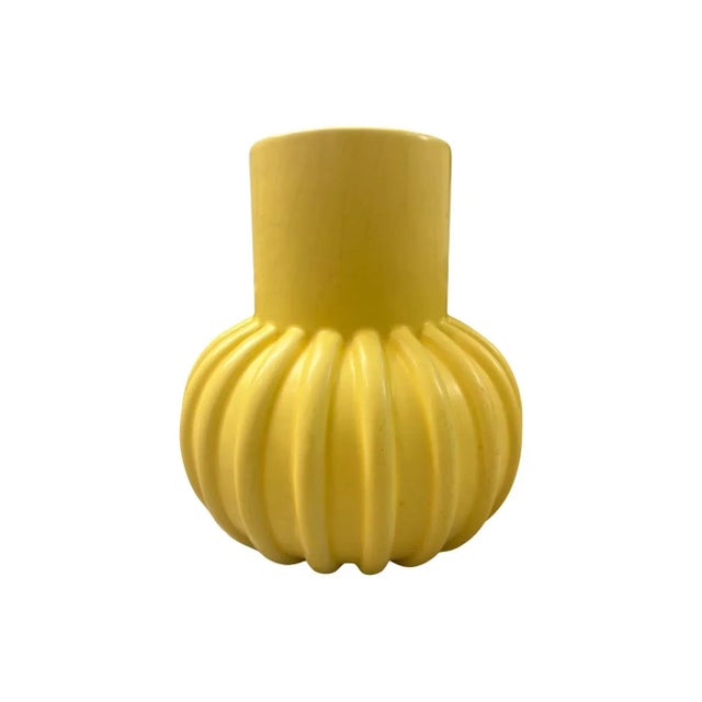 We have for consideration a very unique and unknown modernist ceramic ribbed vase. Vase is from around the 1960s but the...